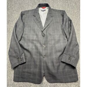 Cremieux‎ Blazer Mens 2XL Gray Plaid 3 Button Classic Fit Sport Coat Jacket